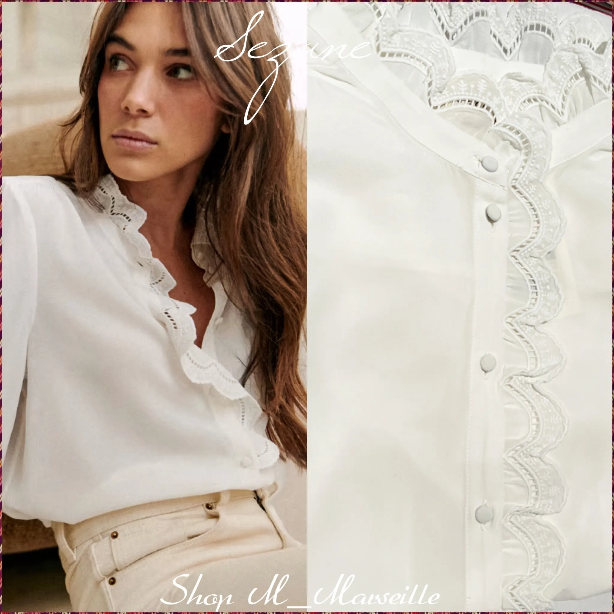 SEZANE lace-up casual style, medium office style, elegant style.