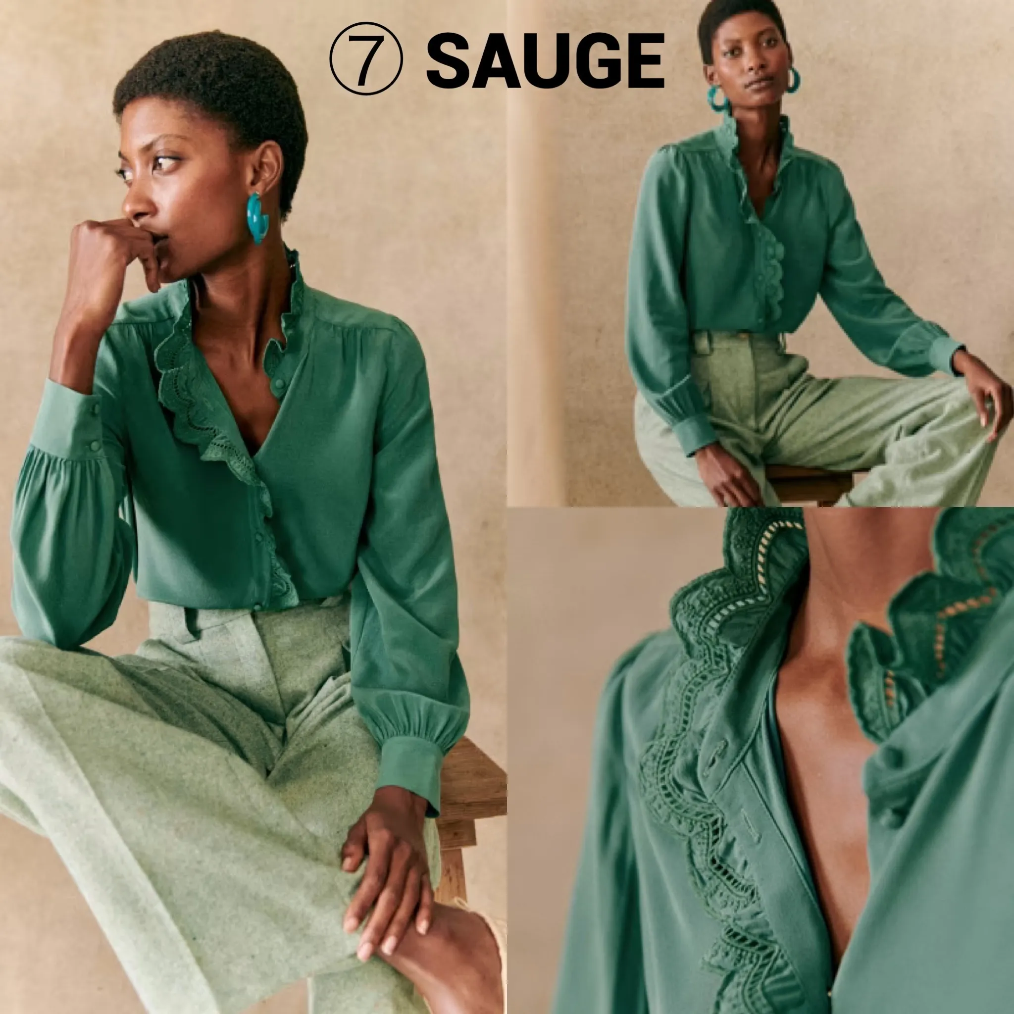 SEZANE lace-up casual style, medium office style, elegant style.