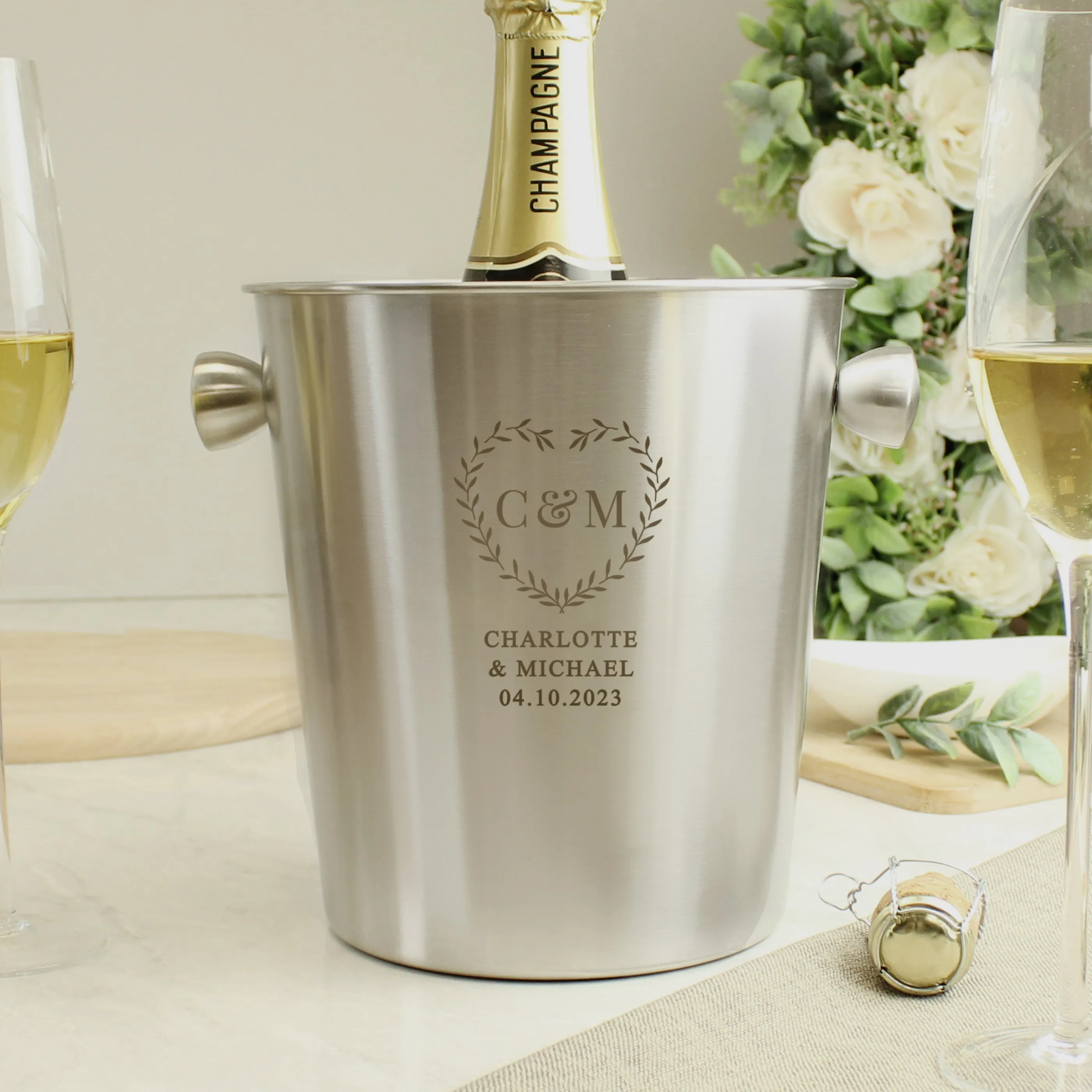 Stainless Steel Ice Bucket - Perfect for Anniversaries, Weddings & Special Occasions