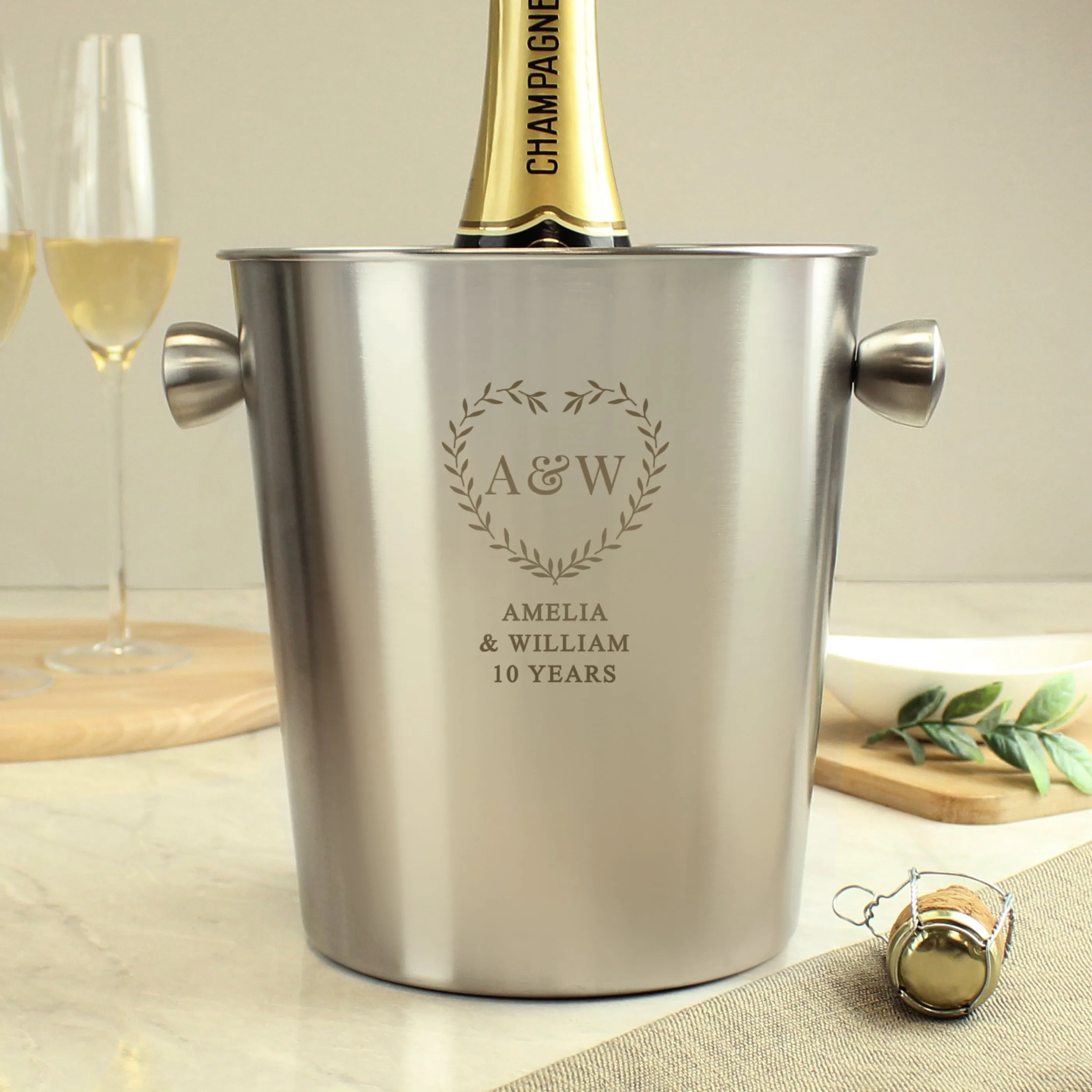 Stainless Steel Ice Bucket - Perfect for Anniversaries, Weddings & Special Occasions