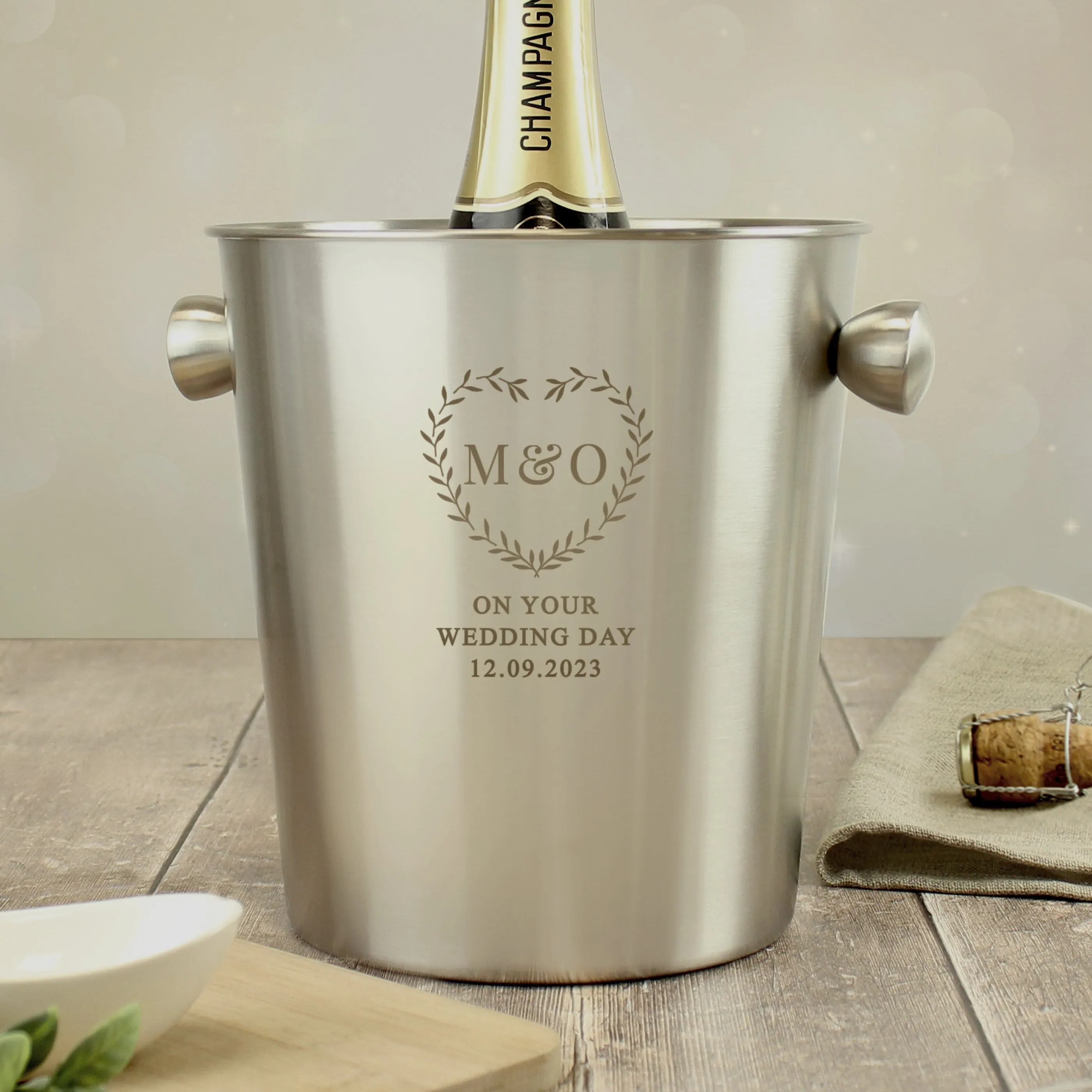 Stainless Steel Ice Bucket - Perfect for Anniversaries, Weddings & Special Occasions