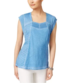 Style & Co. Womens Lace Eyelet Basic T-Shirt