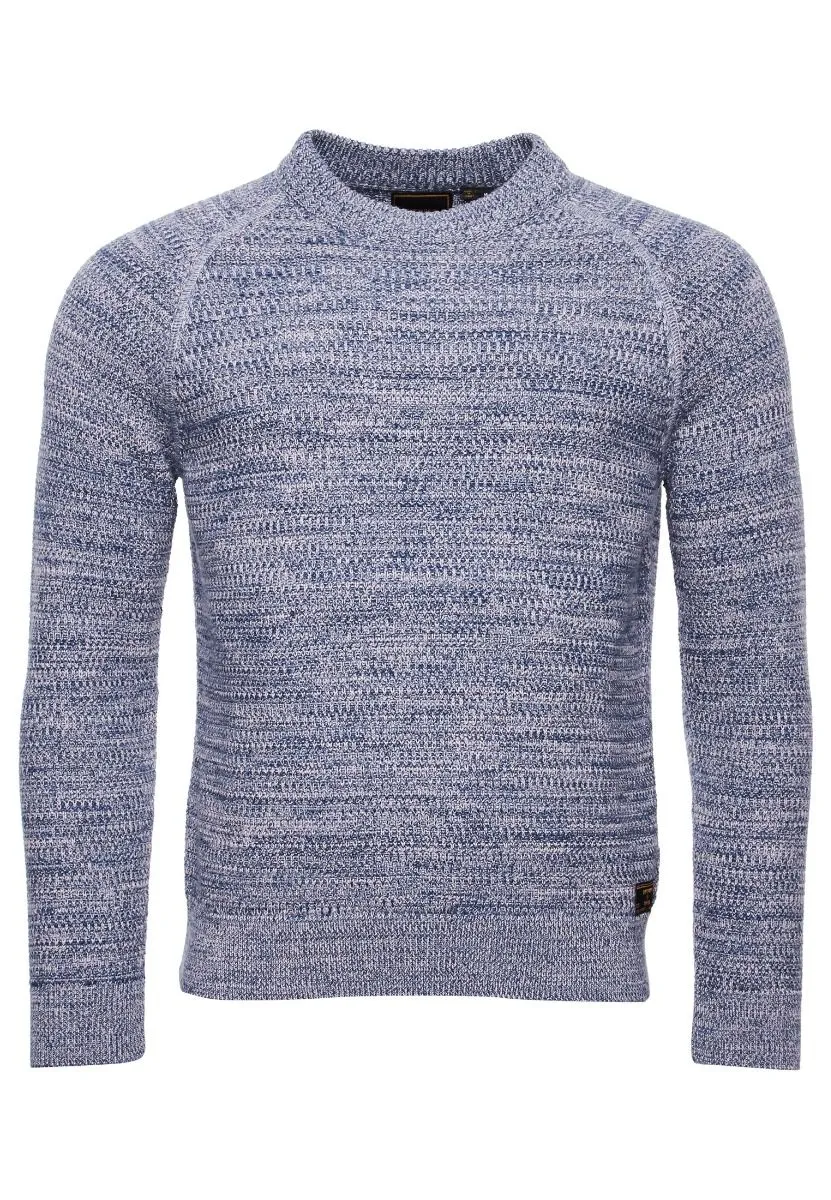 Superdry Crew Neck Cotton Keystone Jumper Shore Blue Twist