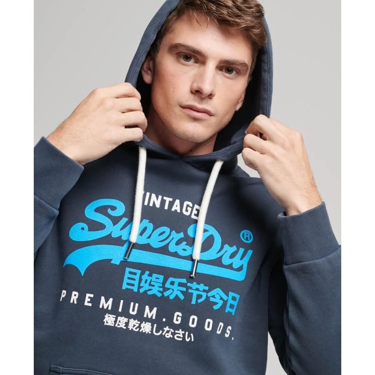 Superdry Premium Good Logo Hooded Sweatshirts Midnight Navy