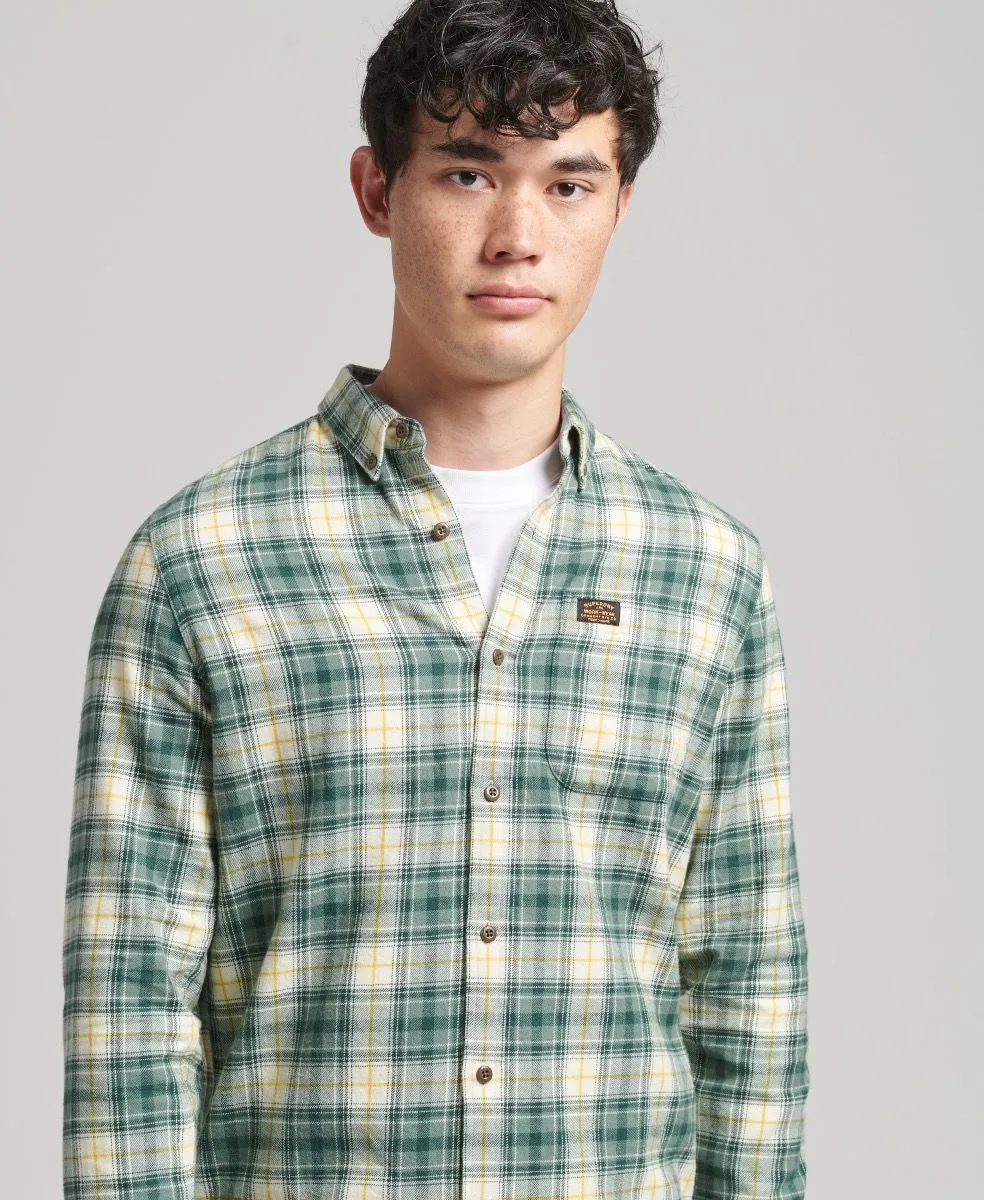 Superdry Vintage Embroided Lumberjack Check Shirt Cedar Olive