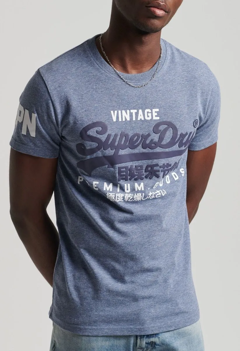 Superdry Vintage Logo Crew Neck T-Shirt Tois Blue