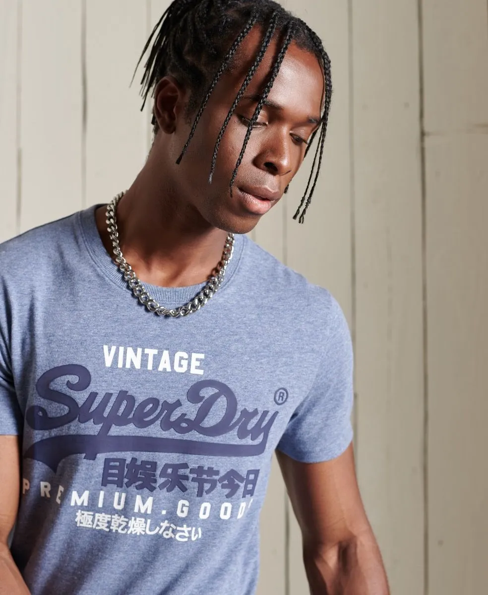 Superdry Vintage Logo Crew Neck T-Shirt Tois Blue