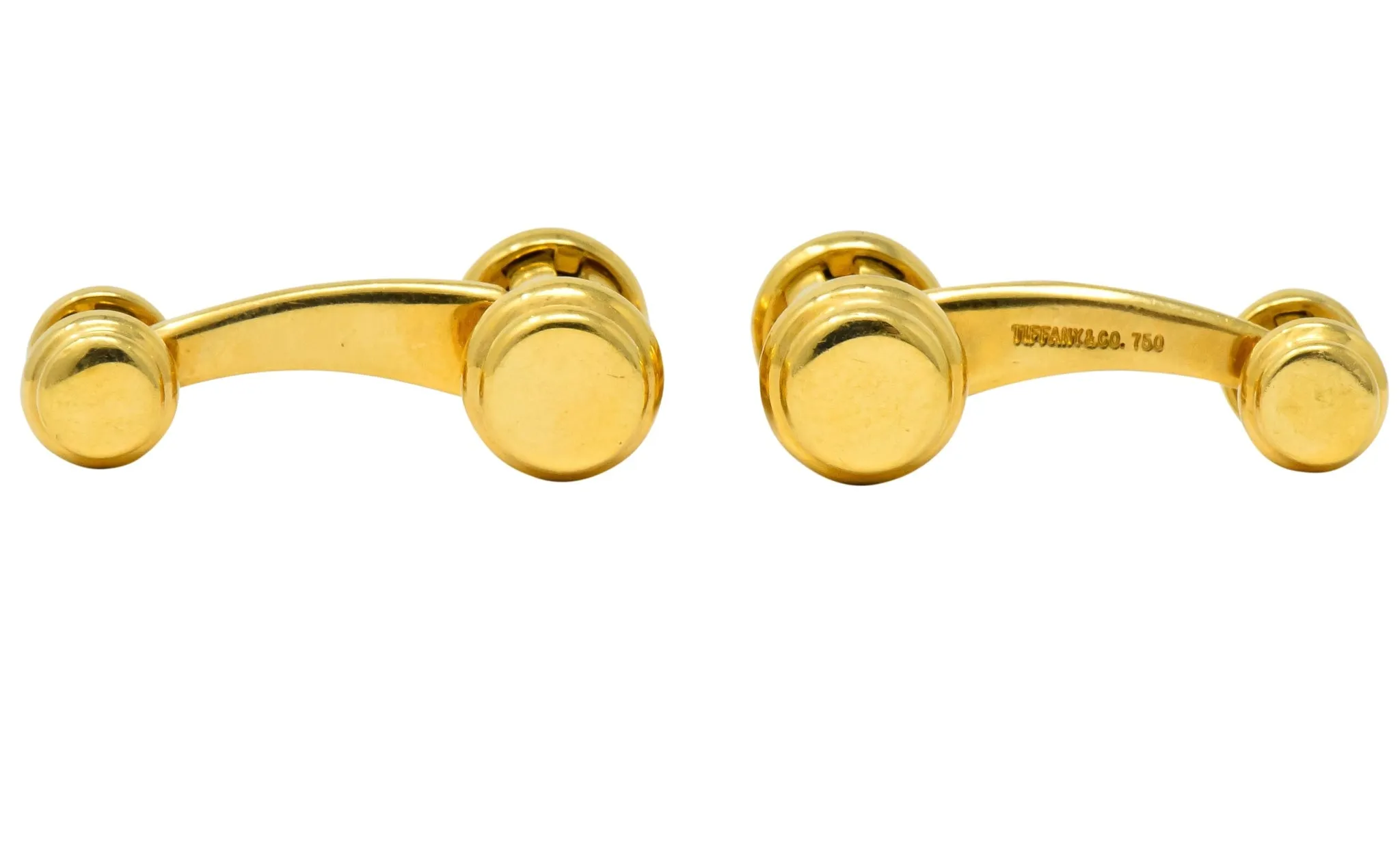 Tiffany & Co. 18K Yellow Gold Atlas Cufflinks 1990's