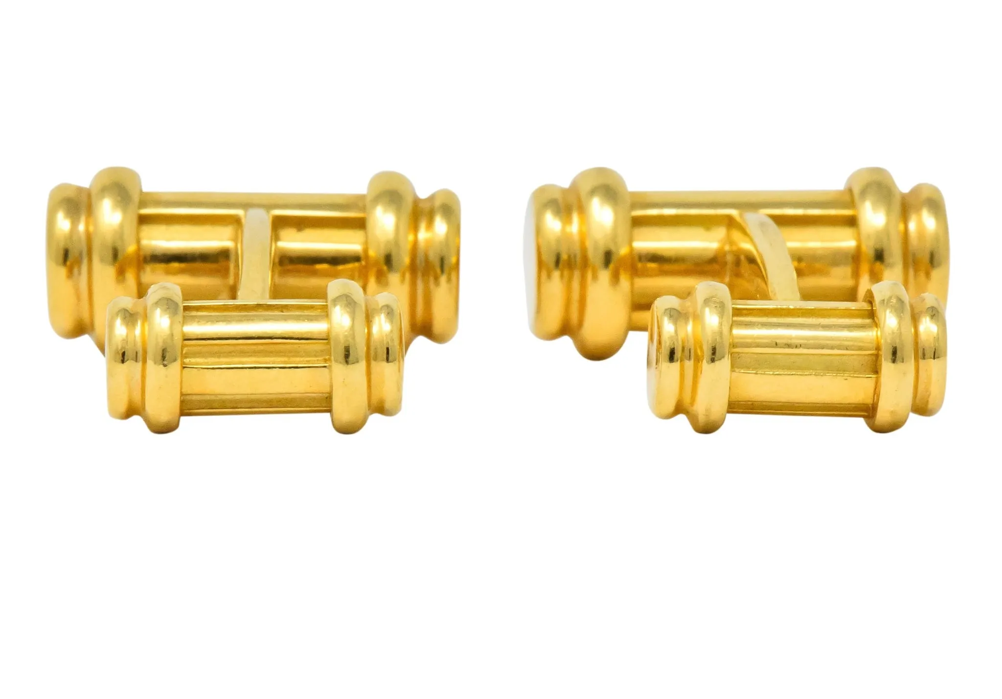 Tiffany & Co. 18K Yellow Gold Atlas Cufflinks 1990's