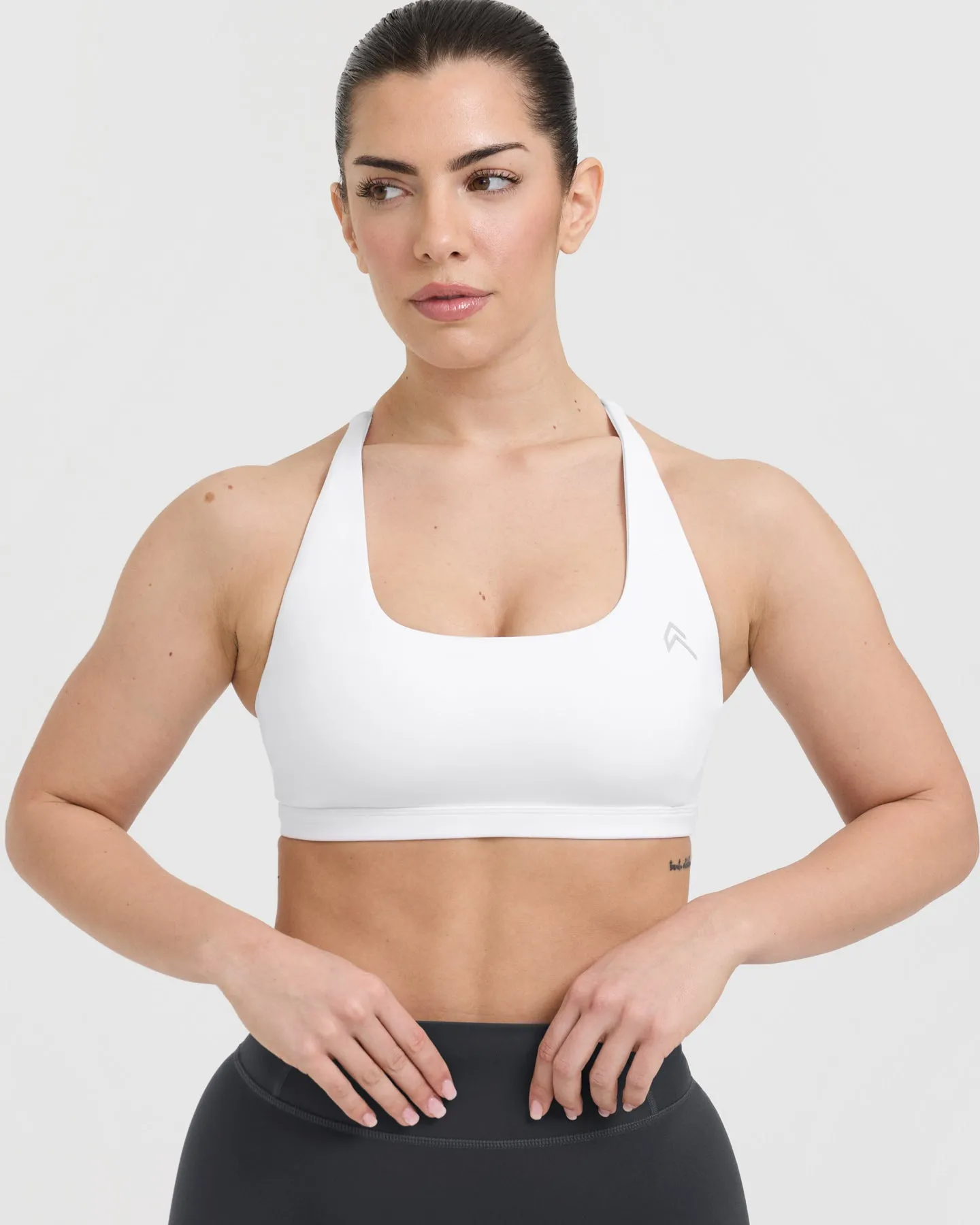 Timeless Square Neck Sports Bra | White