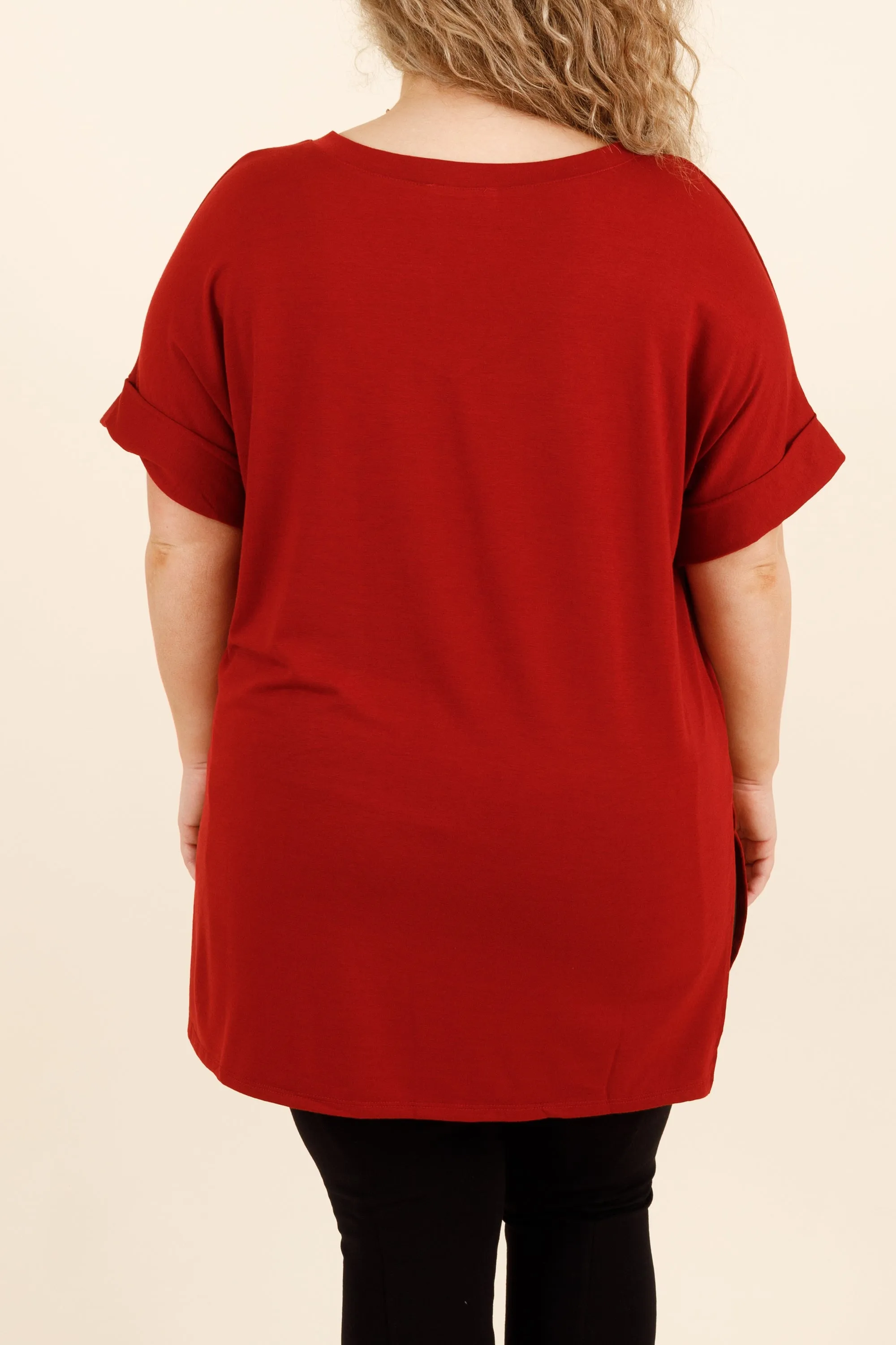 Top for Comfortable Travel, Copper Red