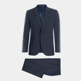  Traje Hombre azul marino de lino de 1 botón