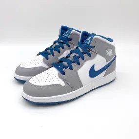 True Blue Cement Jordan 1 Mid sneakers