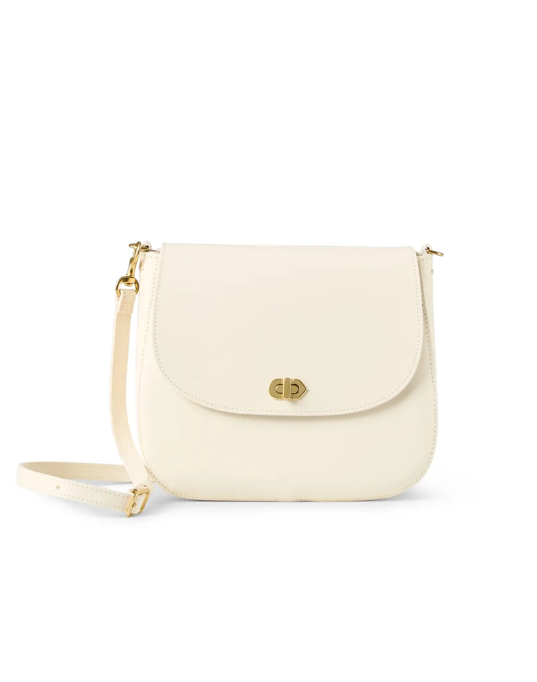 Turnlock Louis Cream Crossbody Bag