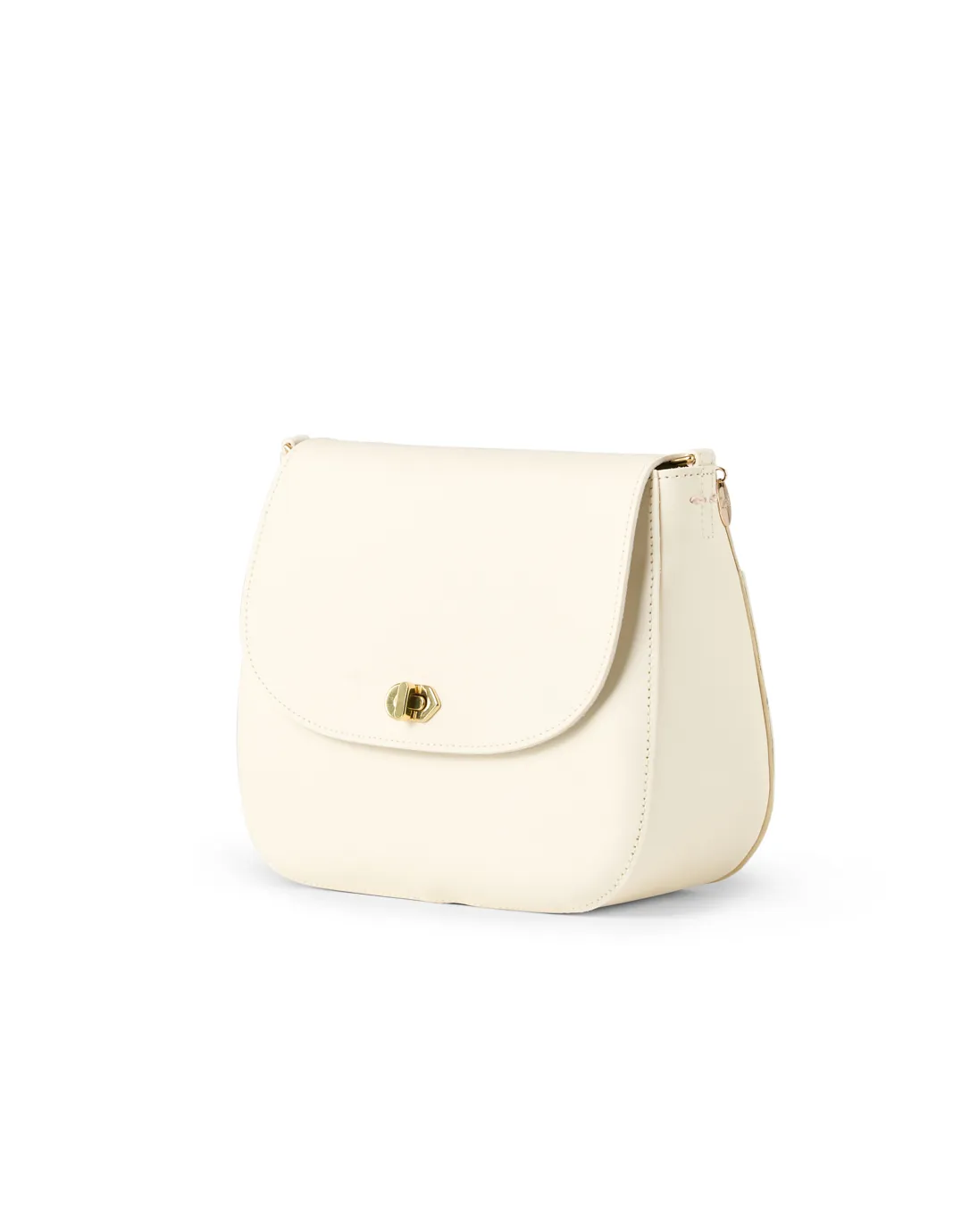 Turnlock Louis Cream Crossbody Bag