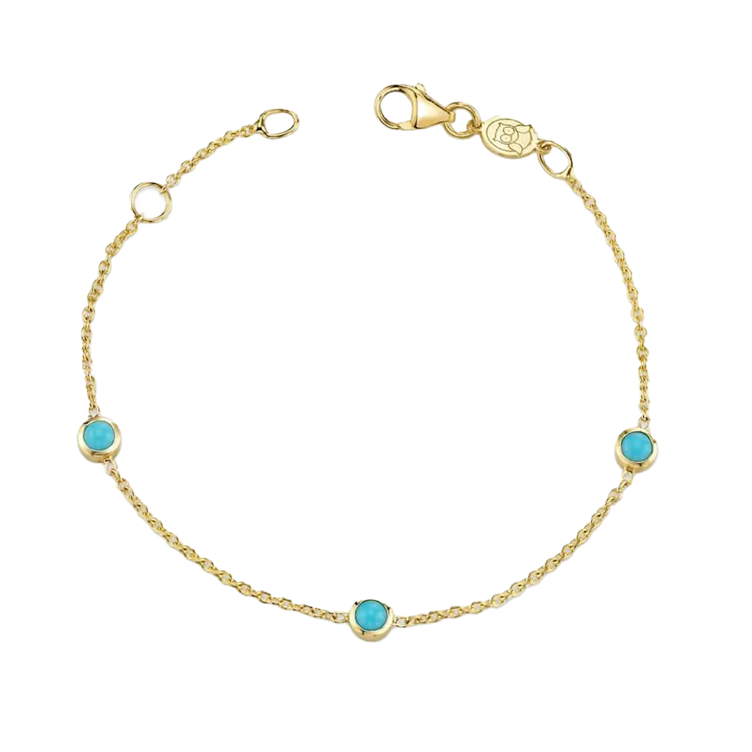 Turquoise Bracelet for Kids with 3 Stones