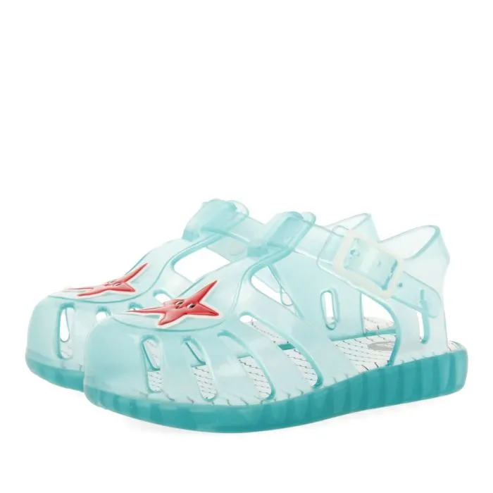 TURQUOISE CRAB SHOES WITH STAR PATCH FOR BABY STARA