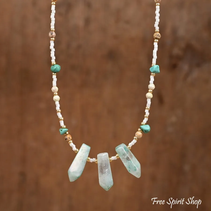 Turquoise Green Crystal Choker Necklace