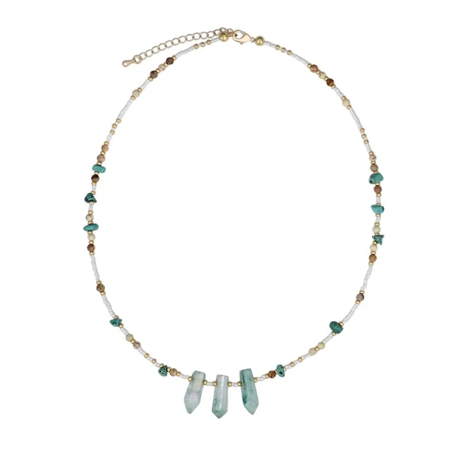 Turquoise Green Crystal Choker Necklace