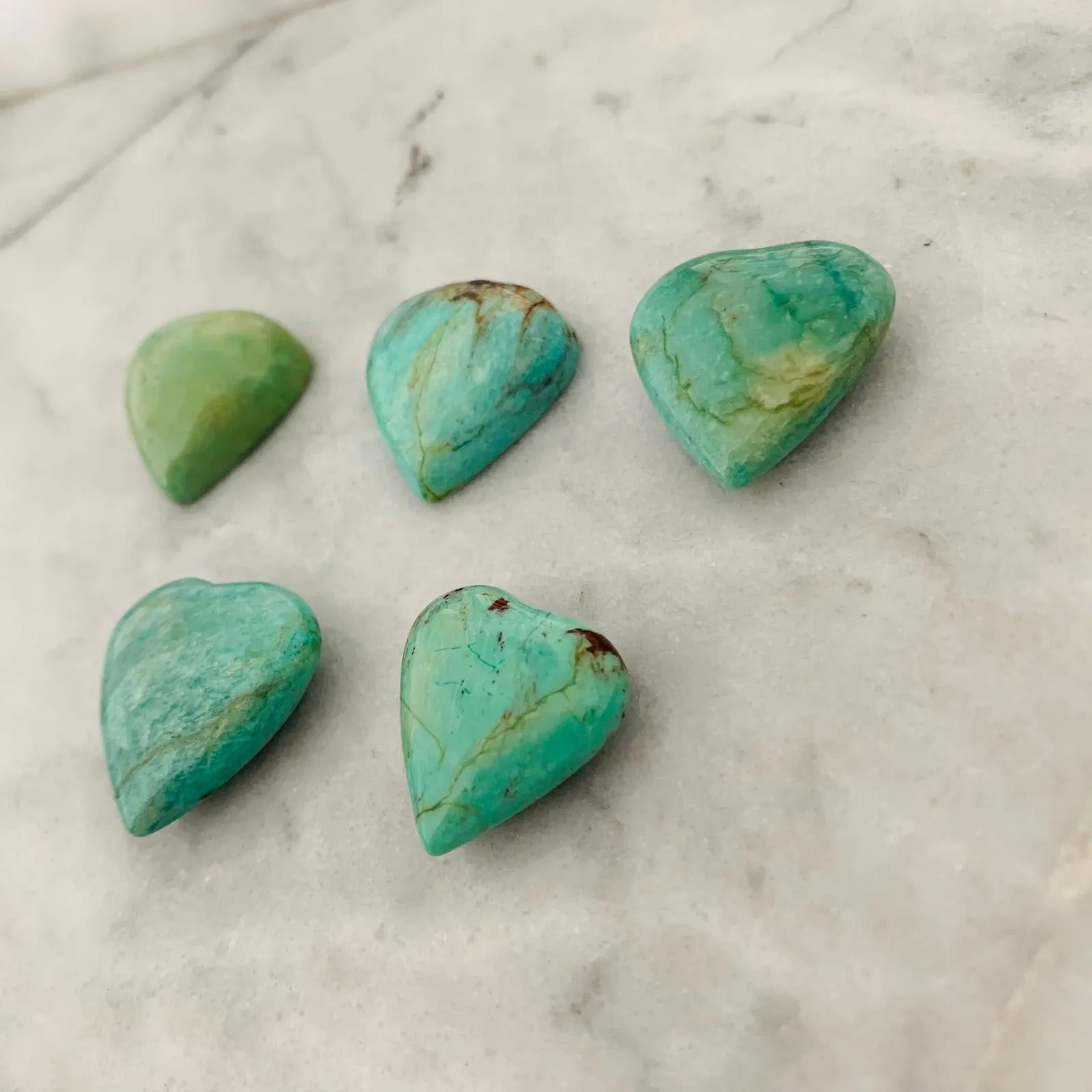 Turquoise heart-shaped gemstone