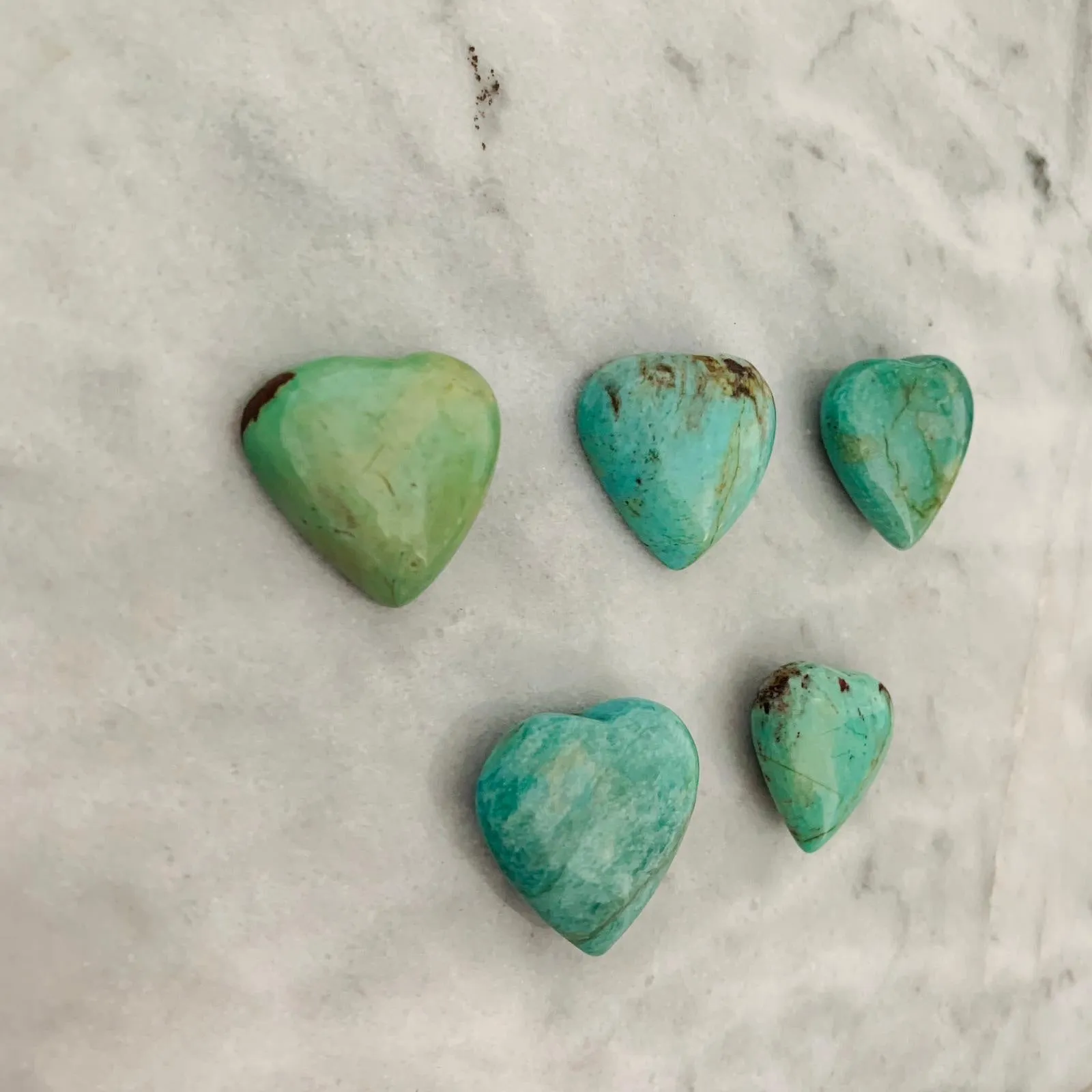 Turquoise heart-shaped gemstone