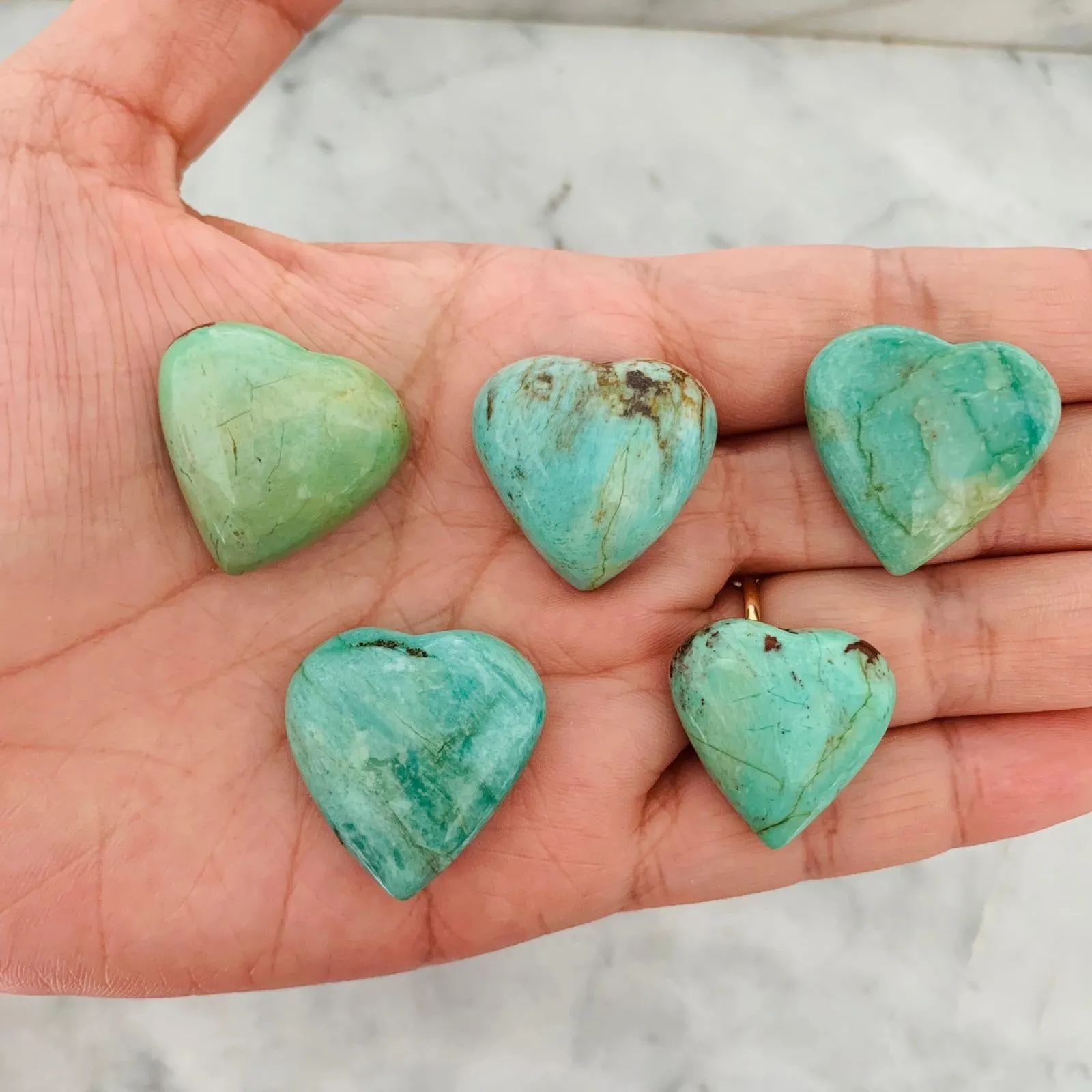 Turquoise heart-shaped gemstone