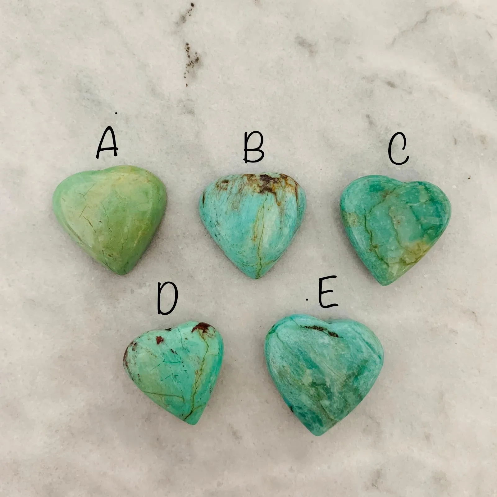 Turquoise heart-shaped gemstone