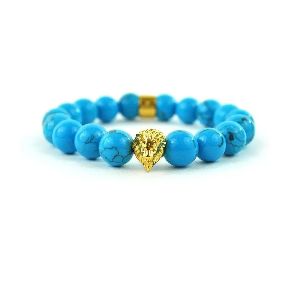 Turquoise Lion Beaded Bracelet