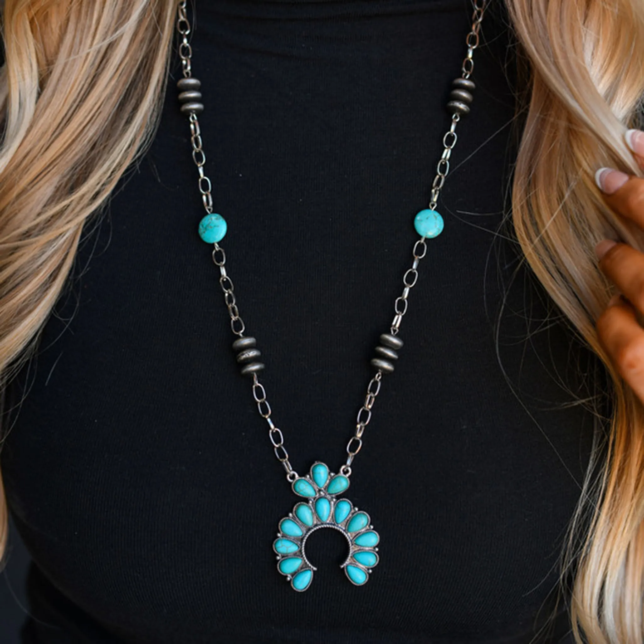 Turquoise Naja Pendant with Link Chain