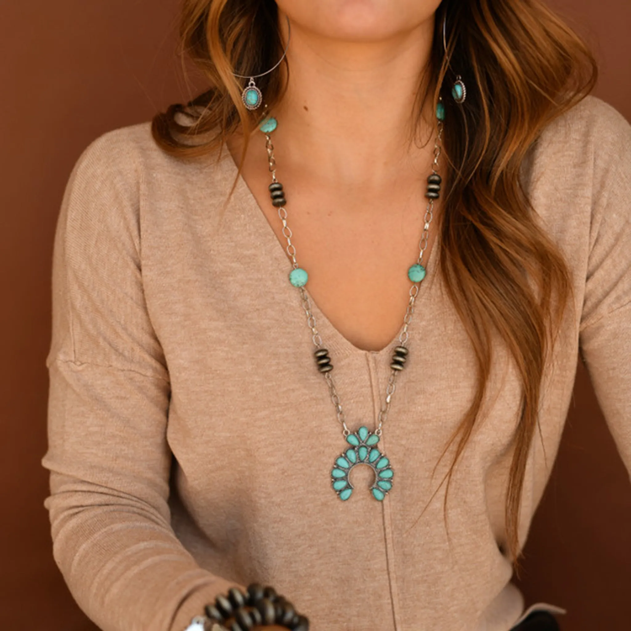 Turquoise Naja Pendant with Link Chain