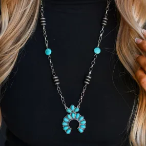 Turquoise Naja Pendant with Link Chain