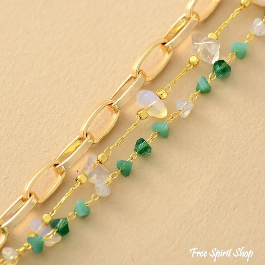 Turquoise Nugget Bracelet - Handcrafted, Gold-Plated