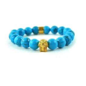 Turquoise Pharaoh Head Bracelet