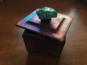 Turquoise Raku Pottery Box