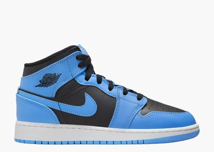 University Blue/Black Air Jordan 1 Mid GS