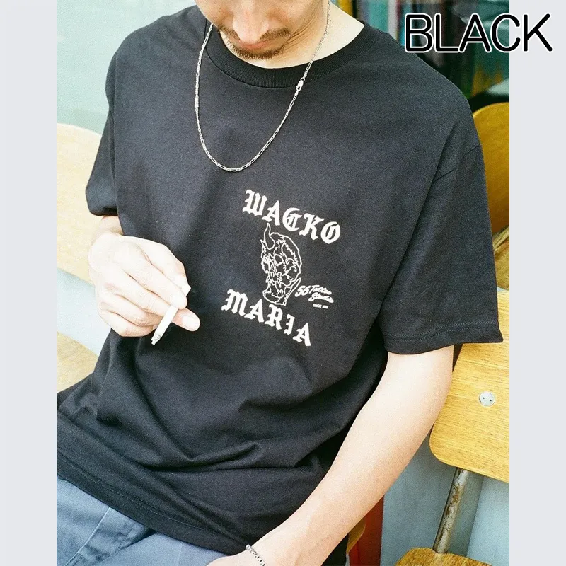 WACKO MARIA  |Crew Neck Unisex Street Style Collaboration Plain Cotton