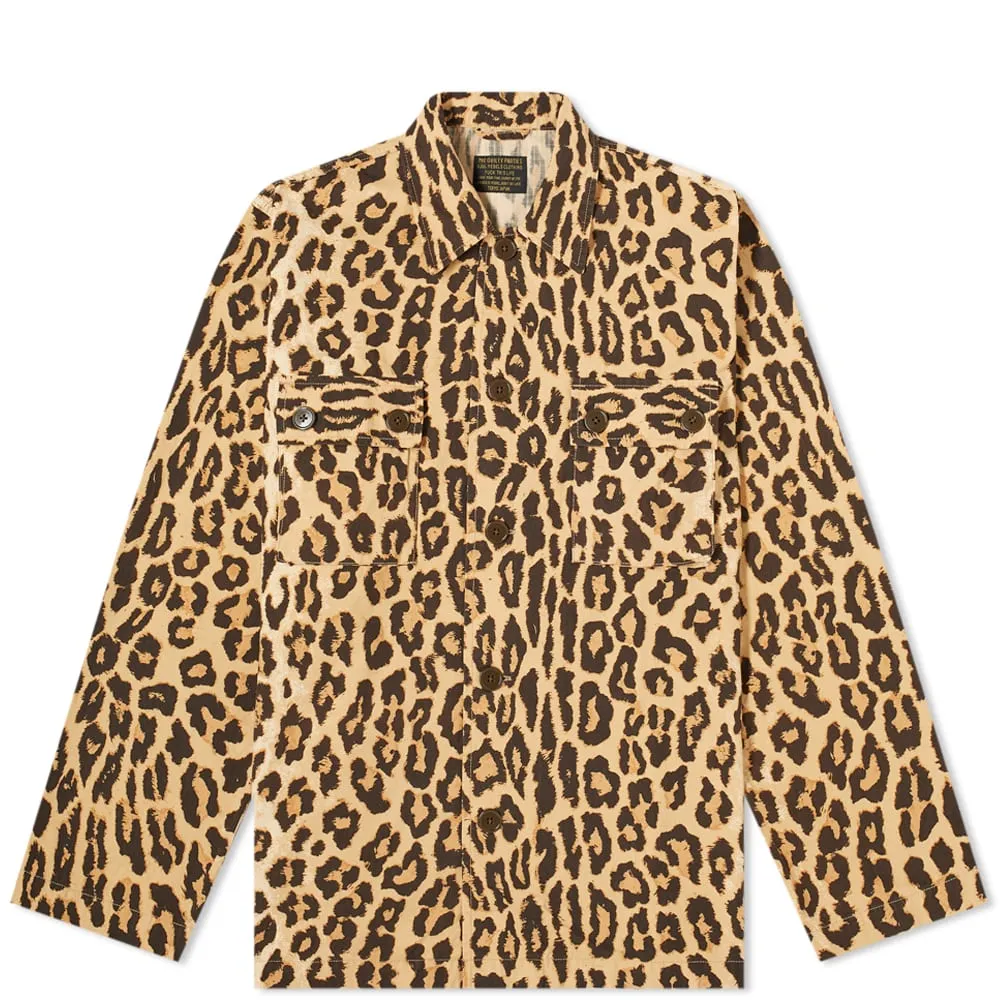 Wacko Maria Leopard Army ShirtBeige