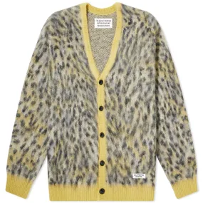 Wacko Maria Leopard Mohair CardiganYellow