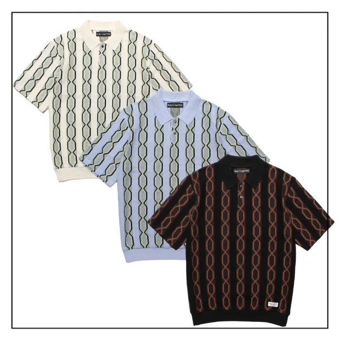 WACKO MARIA  |Stripes Street Style Bi-color Plain Cotton Short Sleeves