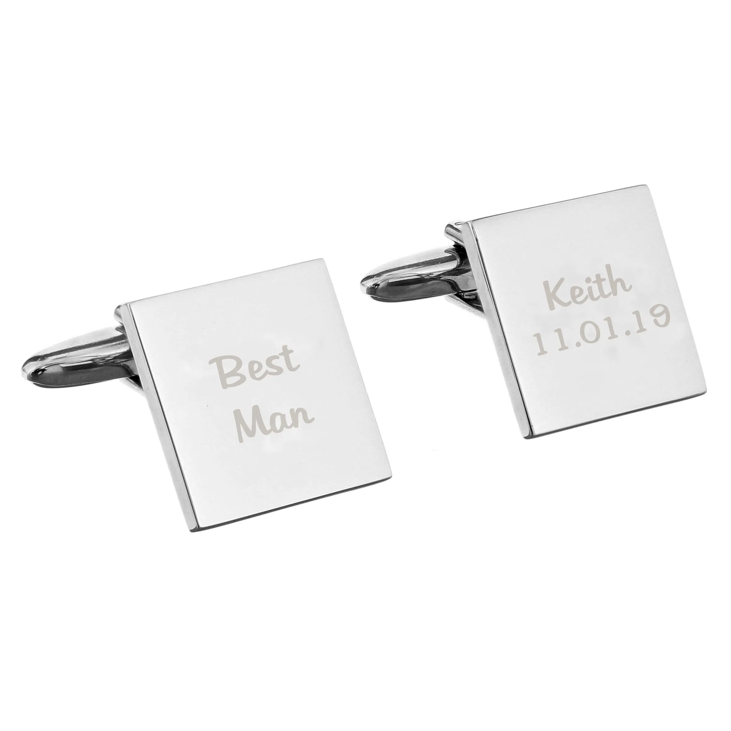 Wedding Cufflinks - Customizable Square Cufflinks for Roles