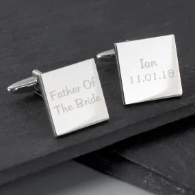 Wedding Cufflinks - Customizable Square Cufflinks for Roles