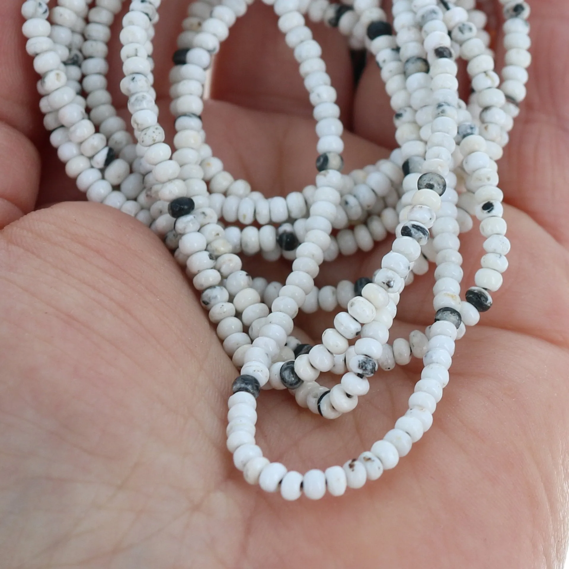 White Buffalo Turquoise Rondelle Beads 3mm - Buy Rare Nevada online.