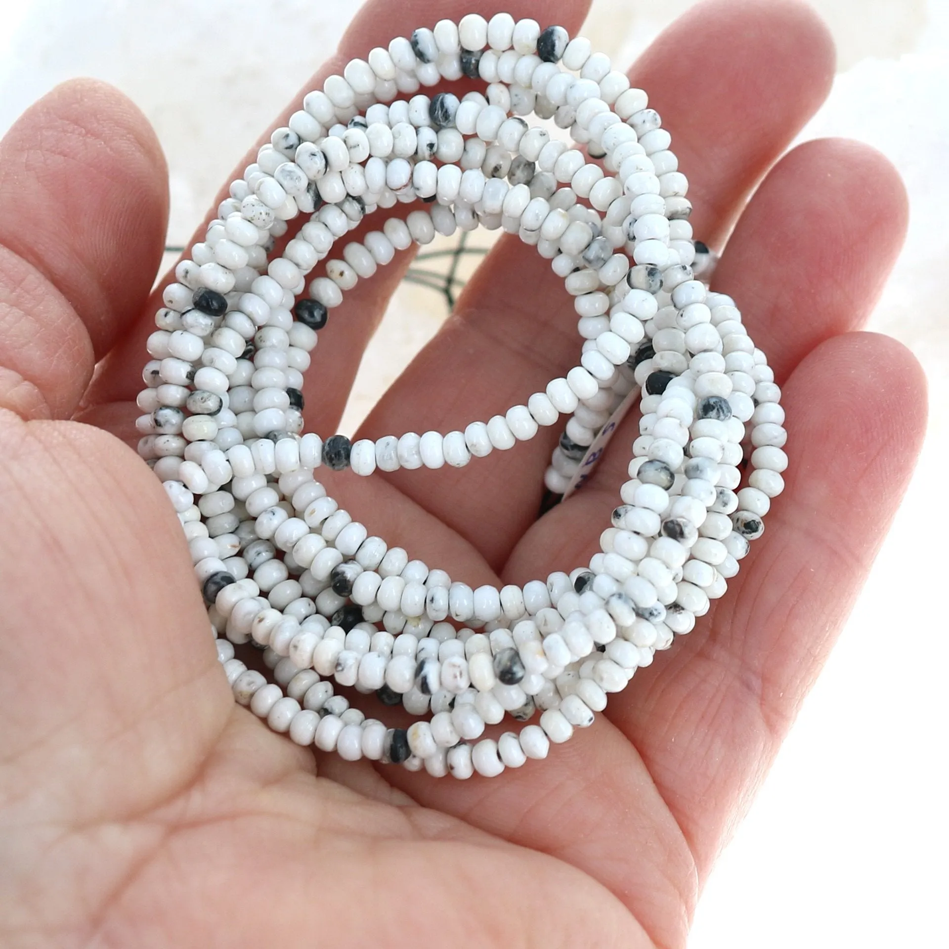 White Buffalo Turquoise Rondelle Beads 3mm - Buy Rare Nevada online.