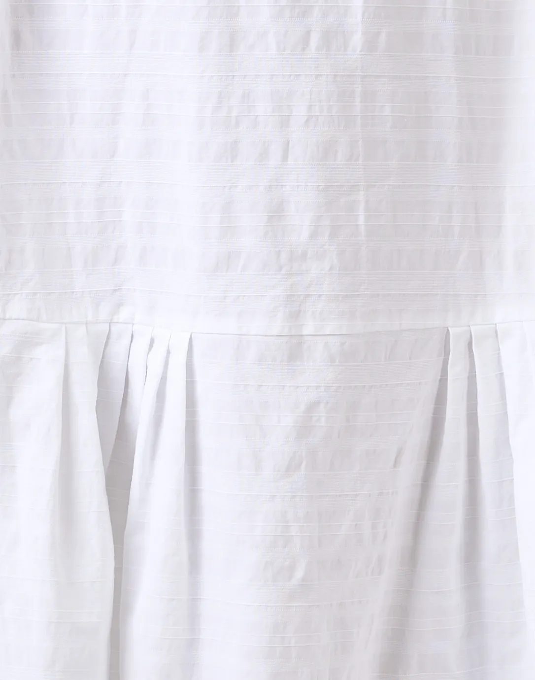 White Cotton Linen Shirt Dress