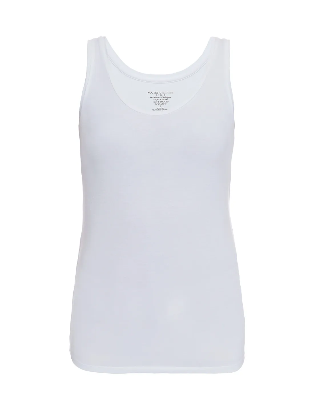 White Stretch Viscose Tank