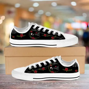 White Sugar Skull Low Top Shoes - Love You To The Moon