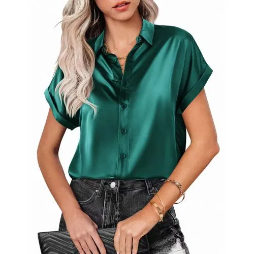 Women's Blouse Short Sleeve Blouses Simple Style Streetwear Solid Color