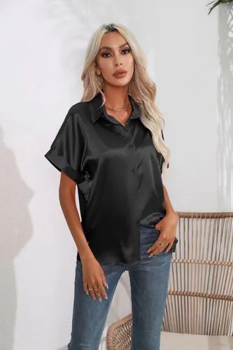 Women's Blouse Short Sleeve Blouses Simple Style Streetwear Solid Color