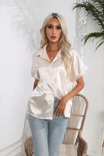 Women's Blouse Short Sleeve Blouses Simple Style Streetwear Solid Color