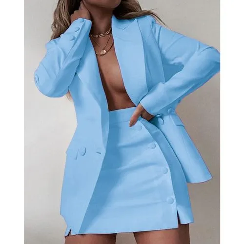 Women's Long Sleeve Blazers British Style Solid Color